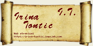 Irina Tontić vizit kartica